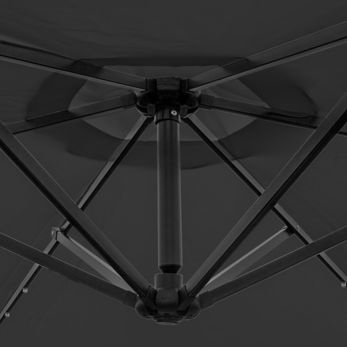 Ombrellone da Giardino Decentrato 3m con LED - Base Quadrata - Grigio