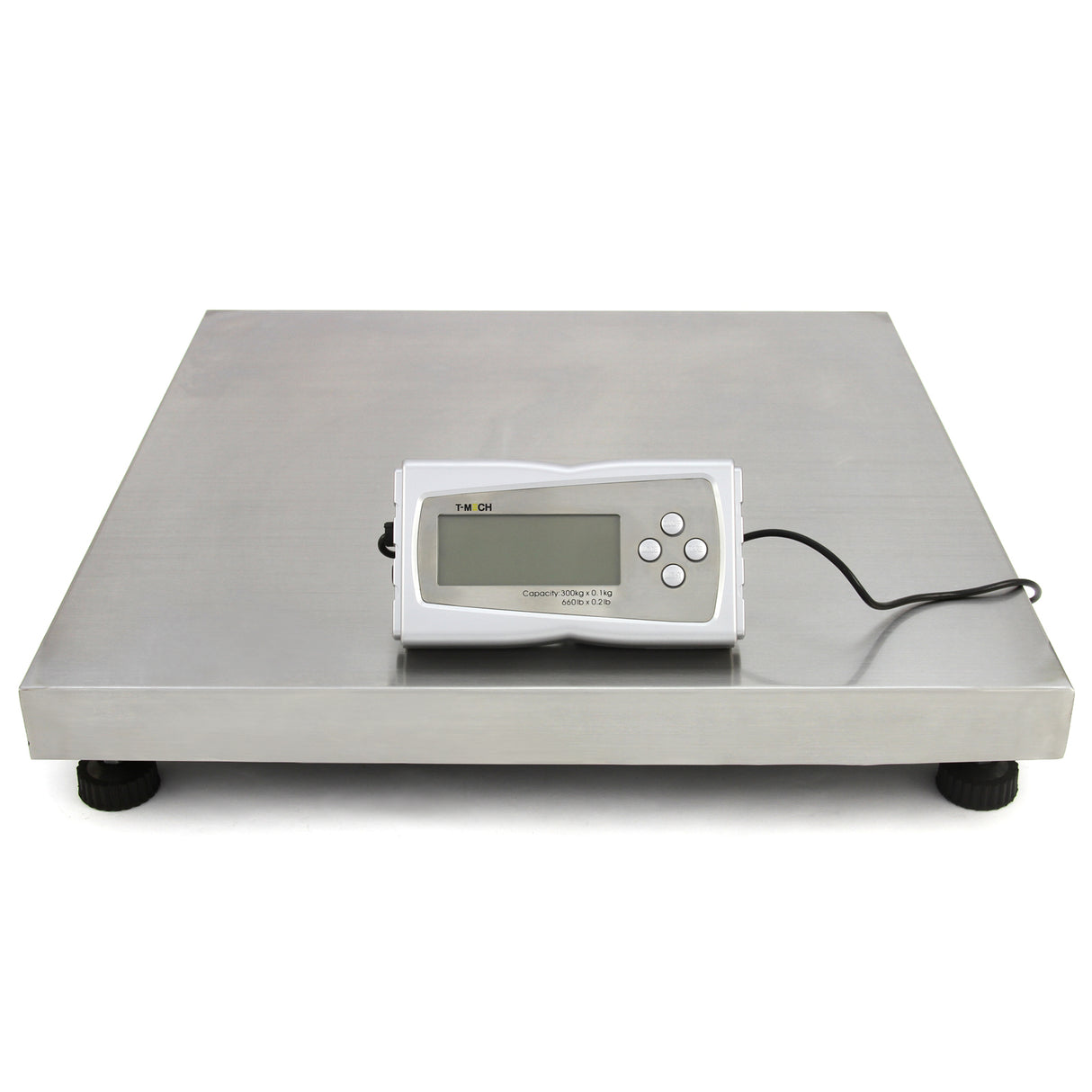 Bilancia veterinaria T-Mech 50 x 50 cm con superficie in acciaio inossidabile e display digitale per pesare animali domestici