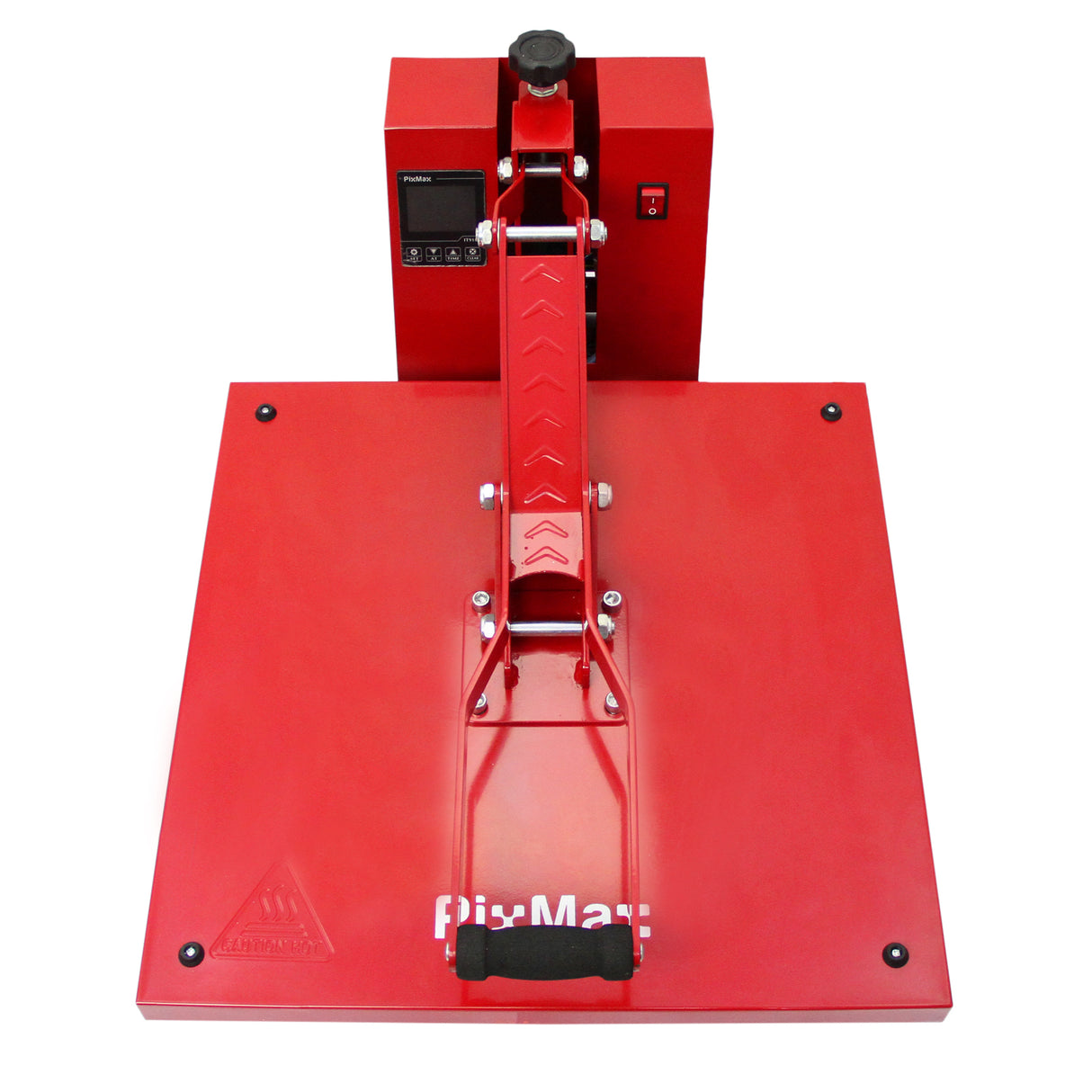 Taglierina per vinile rossa con superficie piatta, manico robusto e display digitale, ideale per il taglio di cartelli e stampe economiche