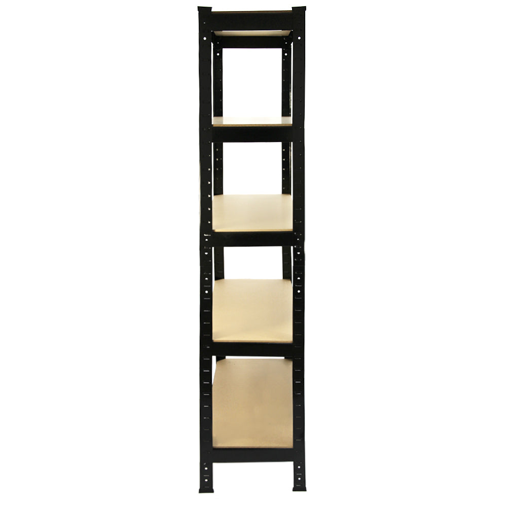 Scaffale da garage ad incastro T-Rax nero, 75cm x 30cm, con ripiani robusti e finitura liscia, ideale per organizzare spazi di lavoro