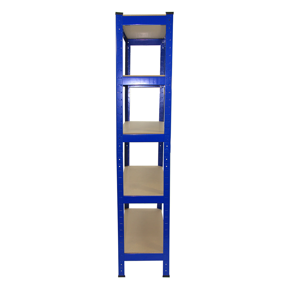Scaffale da garage blu ad incastro T-Rax, 75cm x 30cm, con quattro ripiani robusti e texture liscia, ideale per organizzare spazi