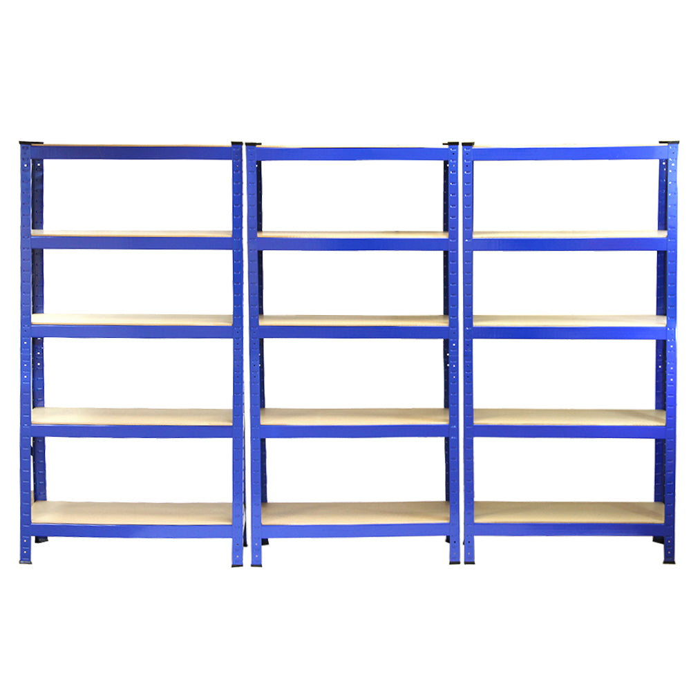 6 Scaffali T-Rax In Acciaio Senza Bulloni Blu 75cm