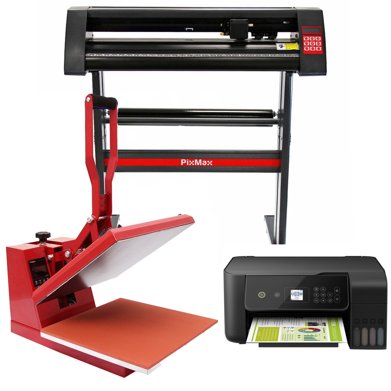 Pressa a Caldo per Magliette 38cm, Plotter da Taglio Vinile & Stampante