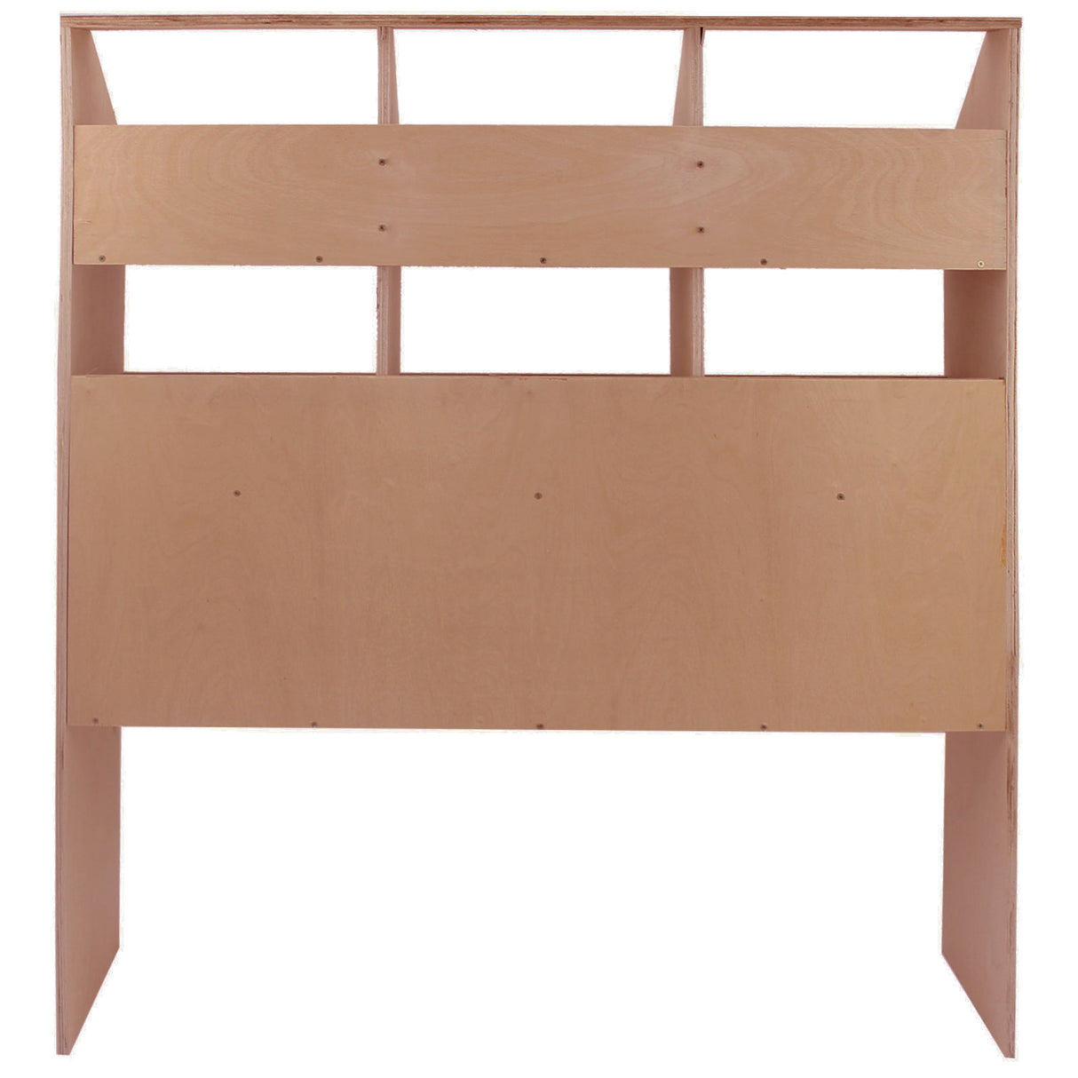 Scaffalatura universale in compensato, con finitura liscia, design robusto e spazi aperti per un facile accesso e organizzazione