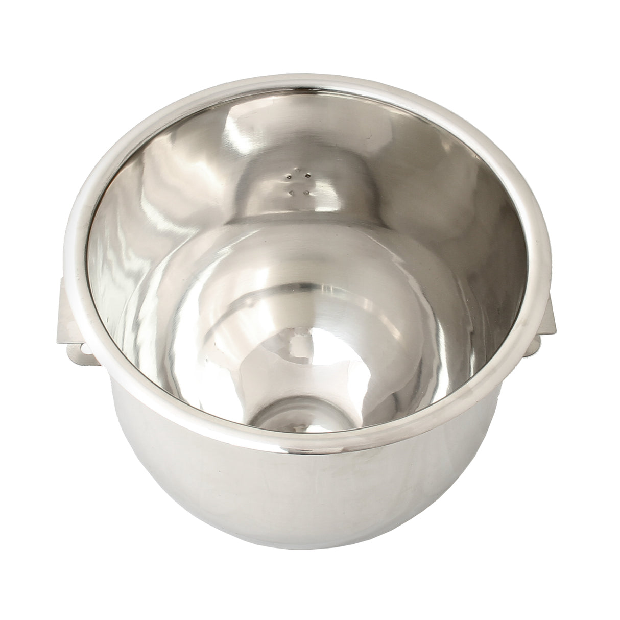 Ciotola in acciaio inox lucido da 20 litri, con bordo arrotondato e superficie liscia, ideale per miscelare ingredienti in cucina