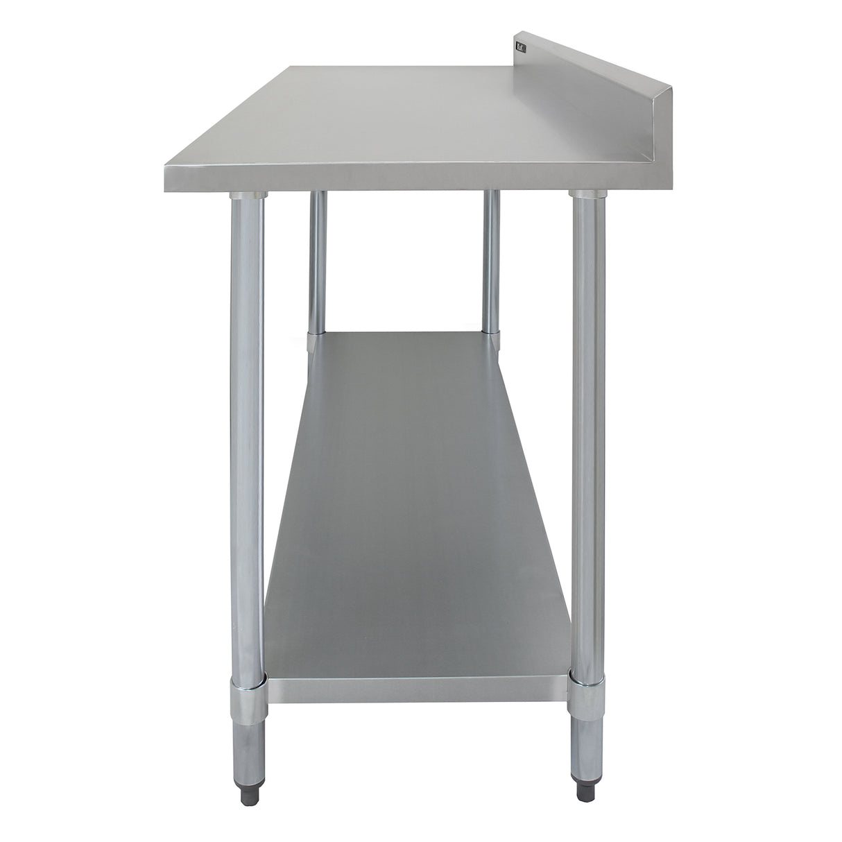 Tavolo da cucina in acciaio inox, dimensioni 180x60x90cm, superficie liscia e resistente, con ripiano inferiore per riporre utensili