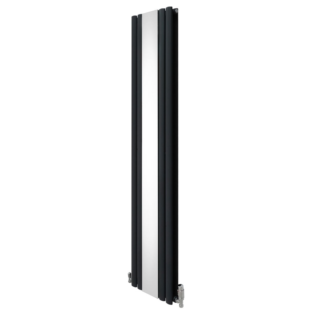 Radiatore ovali cromato a specchio, 1800mm x 380mm, in grigio antracite, con finitura lucida e design moderno ed elegante