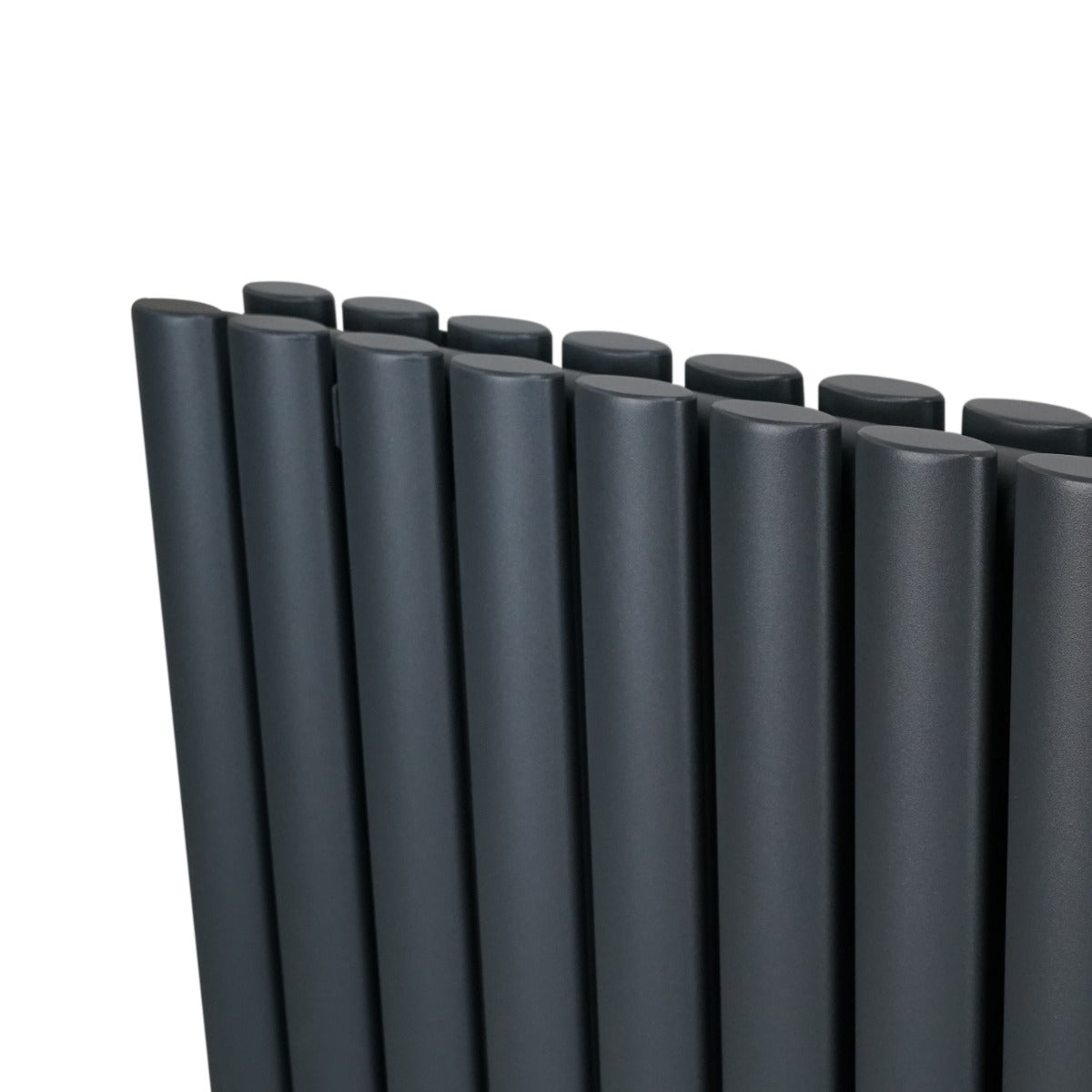 Radiatore a colonna ovale e valvole cromate TRV - 600 mm x 1200mm - Grigio anthracite