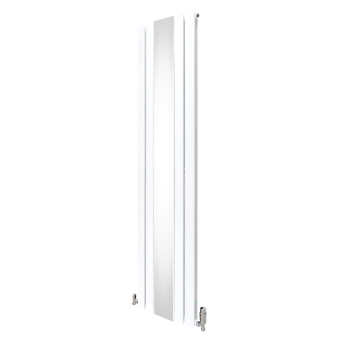 Radiatore a Specchio e Valvole Cromate - 1800 mm x 425 mm - Bianco