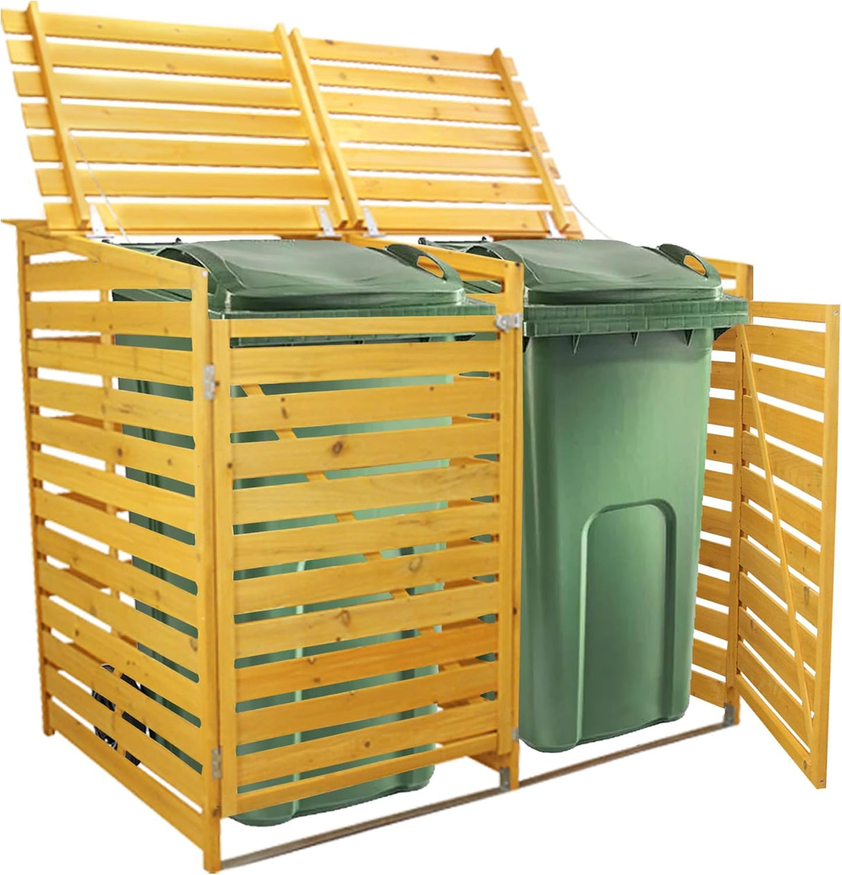 Doppio Copribidone della Spazzatura in Legno