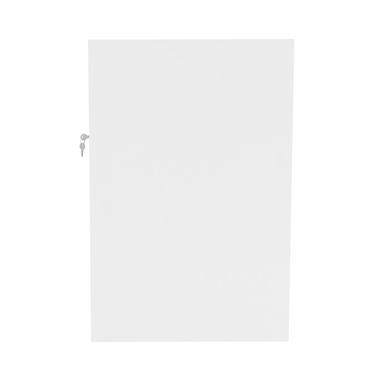 Bancone da negozio LED B900 in bianco, design elegante e moderno, superficie liscia e lucida, chiusura con chiave per sicurezza