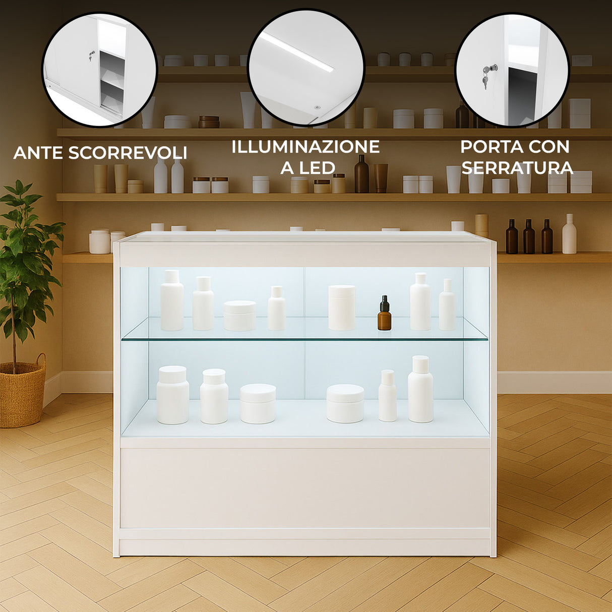 Bancone da Negozio LED C900 – Bianco