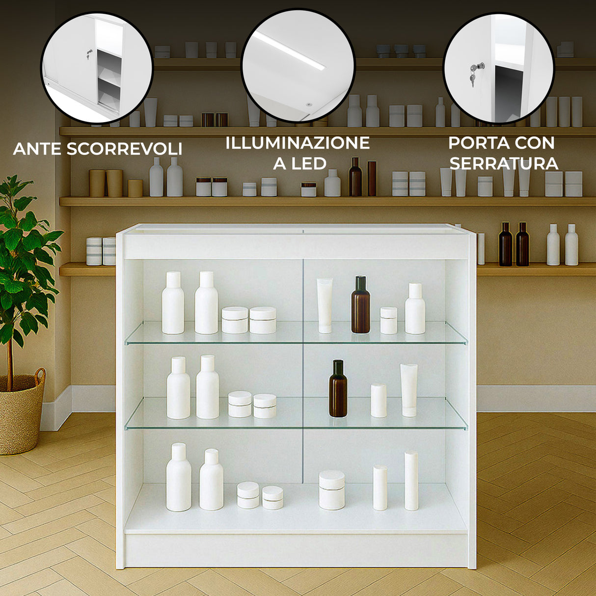 Bancone da Negozio LED K900 – Bianco