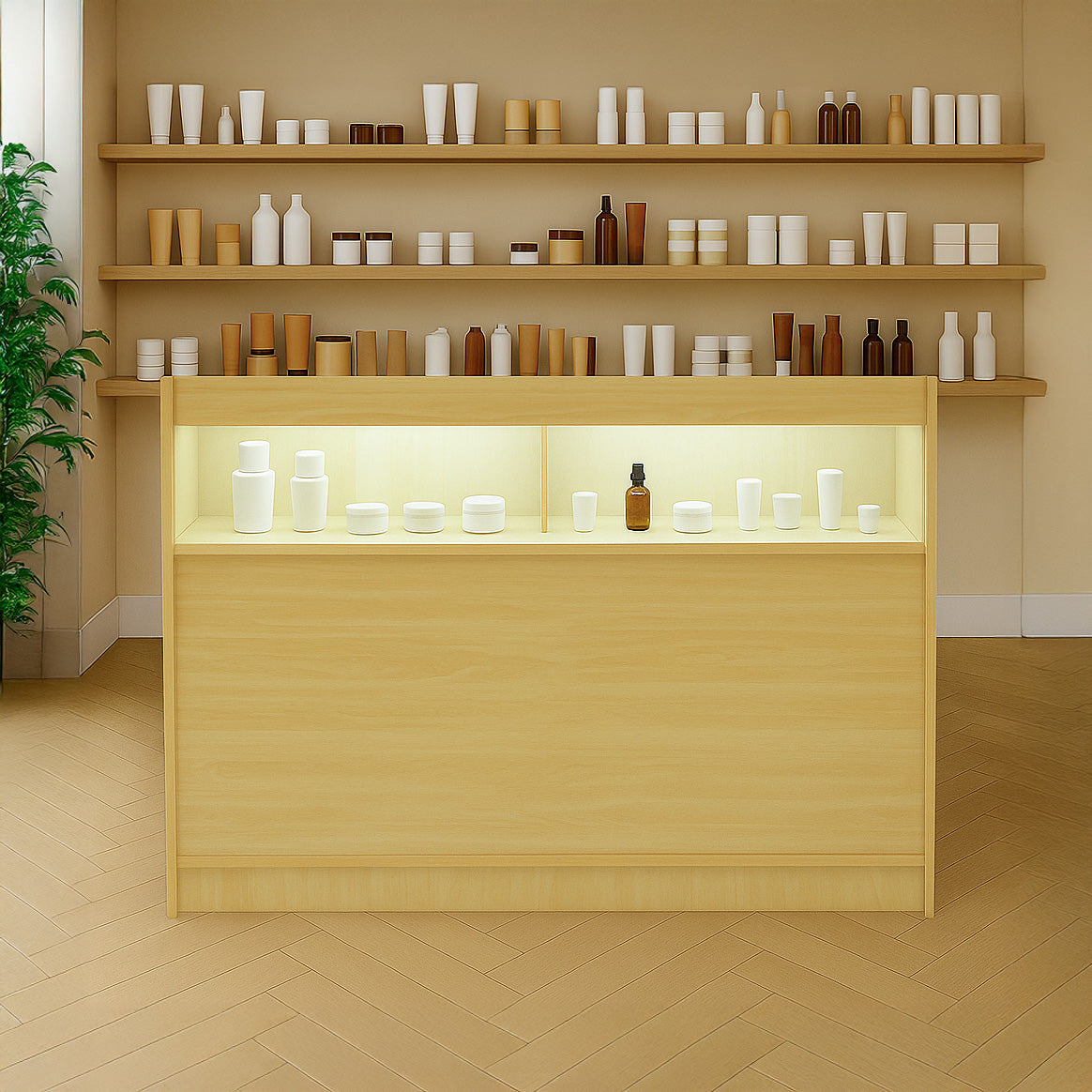 Bancone da Negozio LED B1200 – Acero