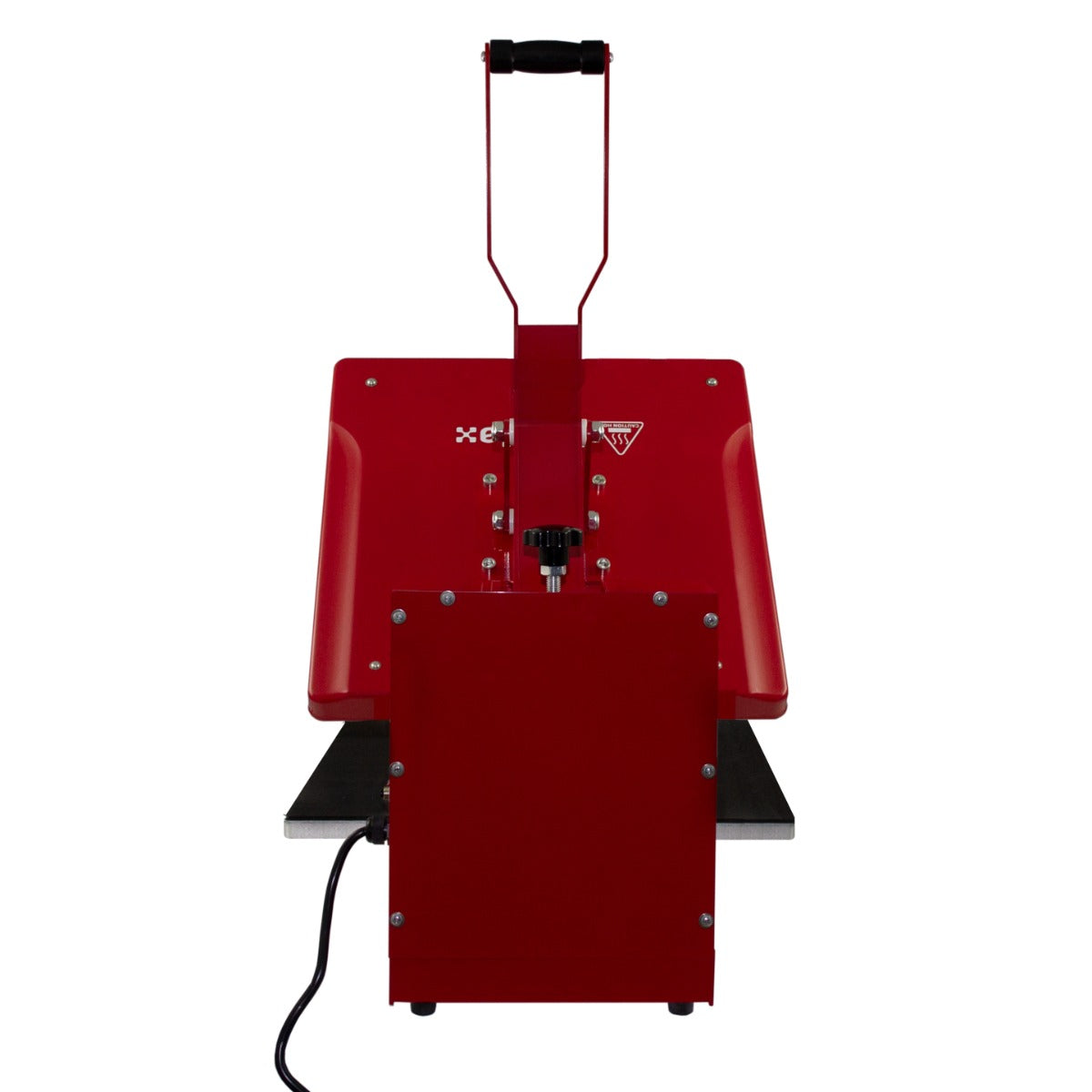 Pressa a caldo rossa per sublimazione, 50cm x 50cm, con manico ergonomico e superficie liscia per magliette e tessuti