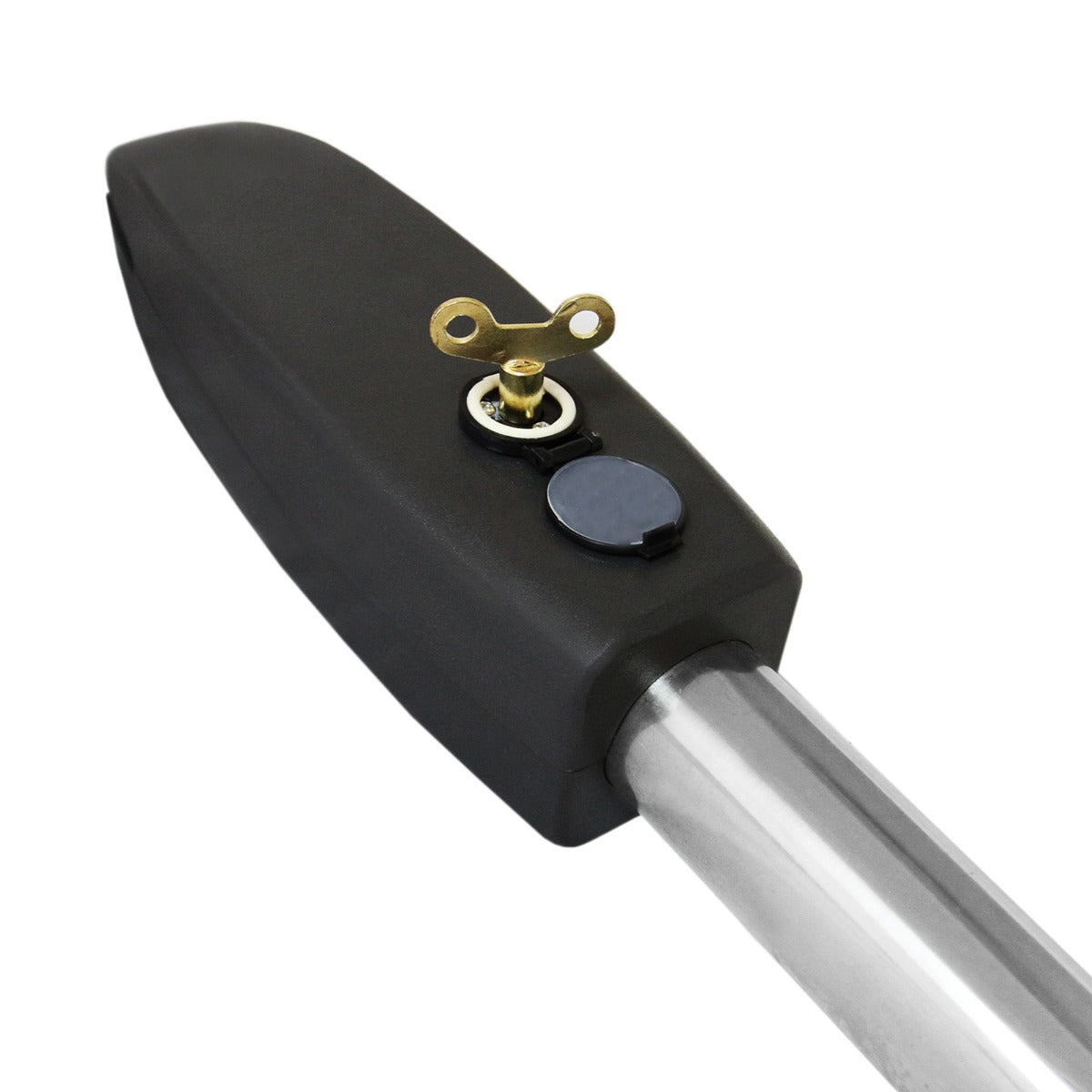 Apriporta a battente T-Mech con tastierino wireless, corpo nero opaco, dettagli metallici e design ergonomico per una facile manovra