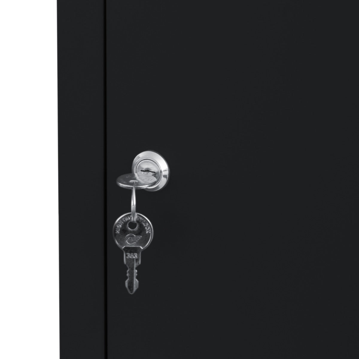 Cassetta postale XL antifurto nera con chiave inserita, realizzata in metallo resistente, design elegante e funzionale per pacchi sicuri