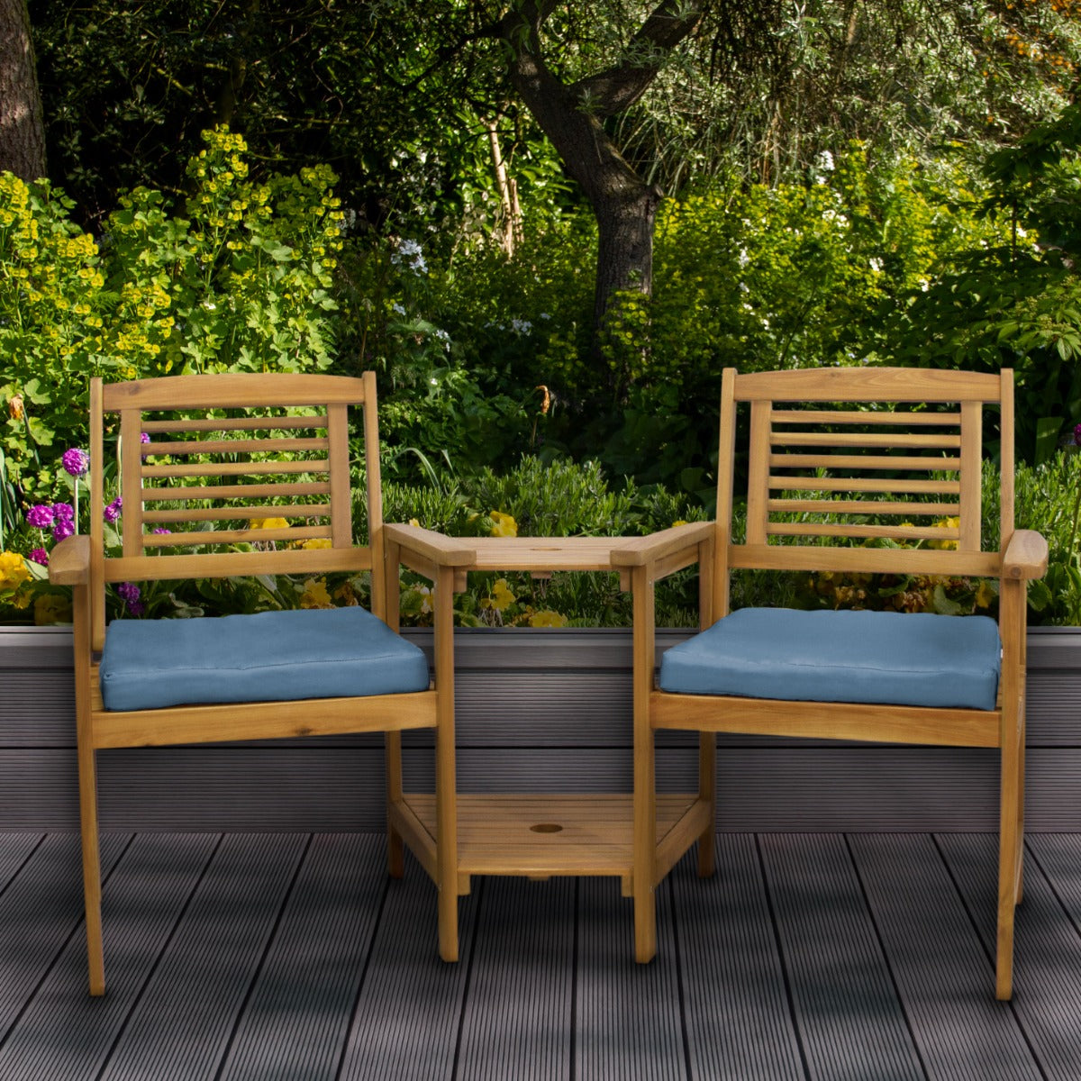 Panca in Legno da giardino con Cuscini