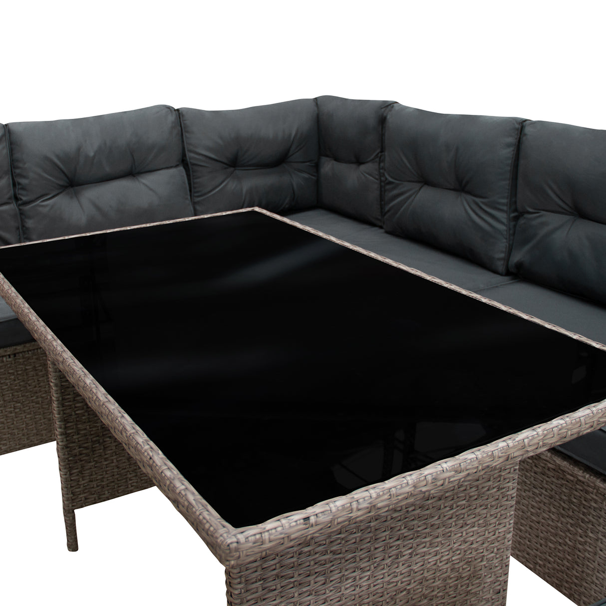 Set Salotto da Giardino in Rattan 9 Posti con Copertura Impermeabile