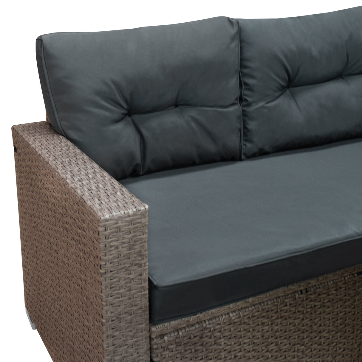 Set Salotto da Giardino in Rattan 9 Posti con Copertura Impermeabile