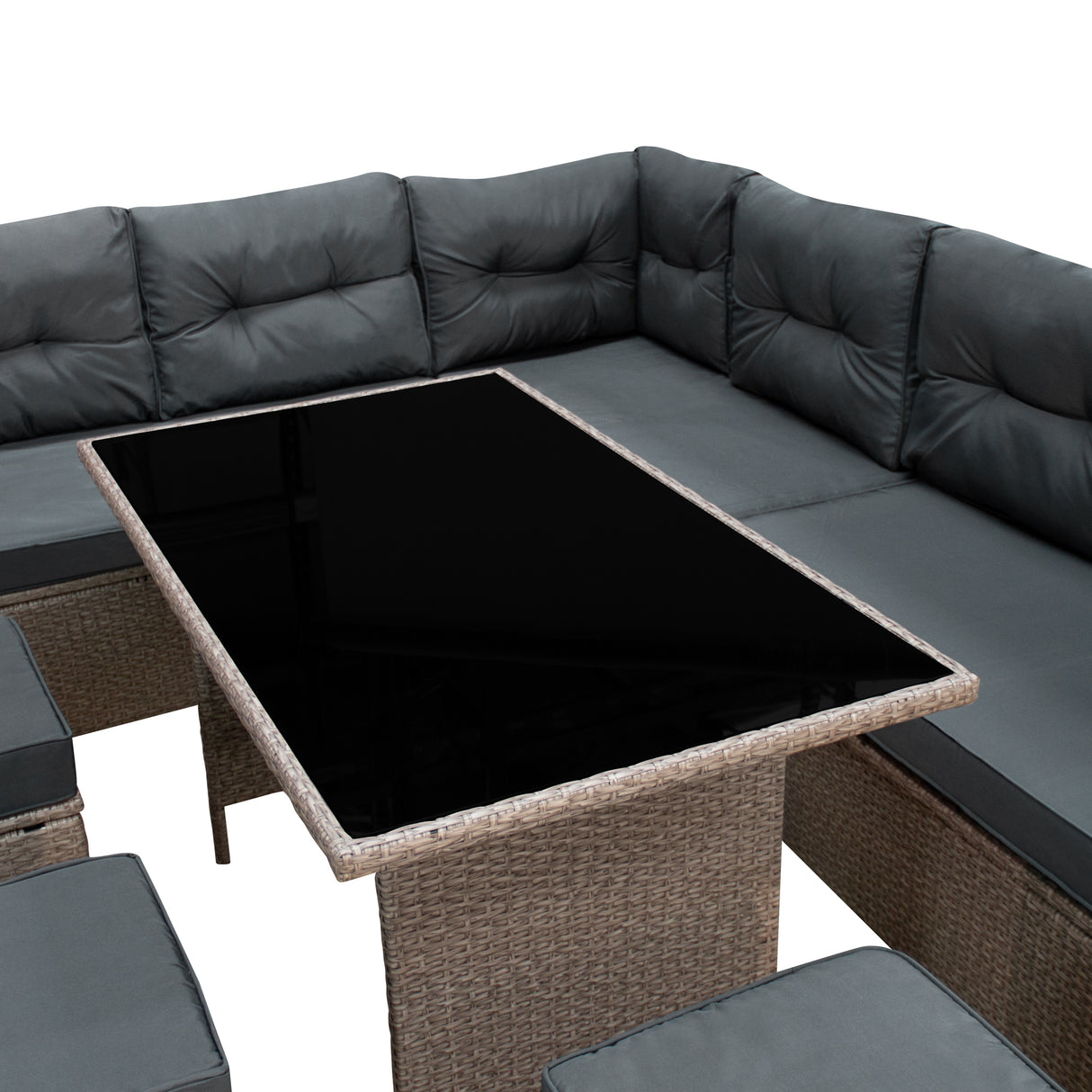 Set Salotto da Giardino in Rattan 9 Posti con Copertura Impermeabile