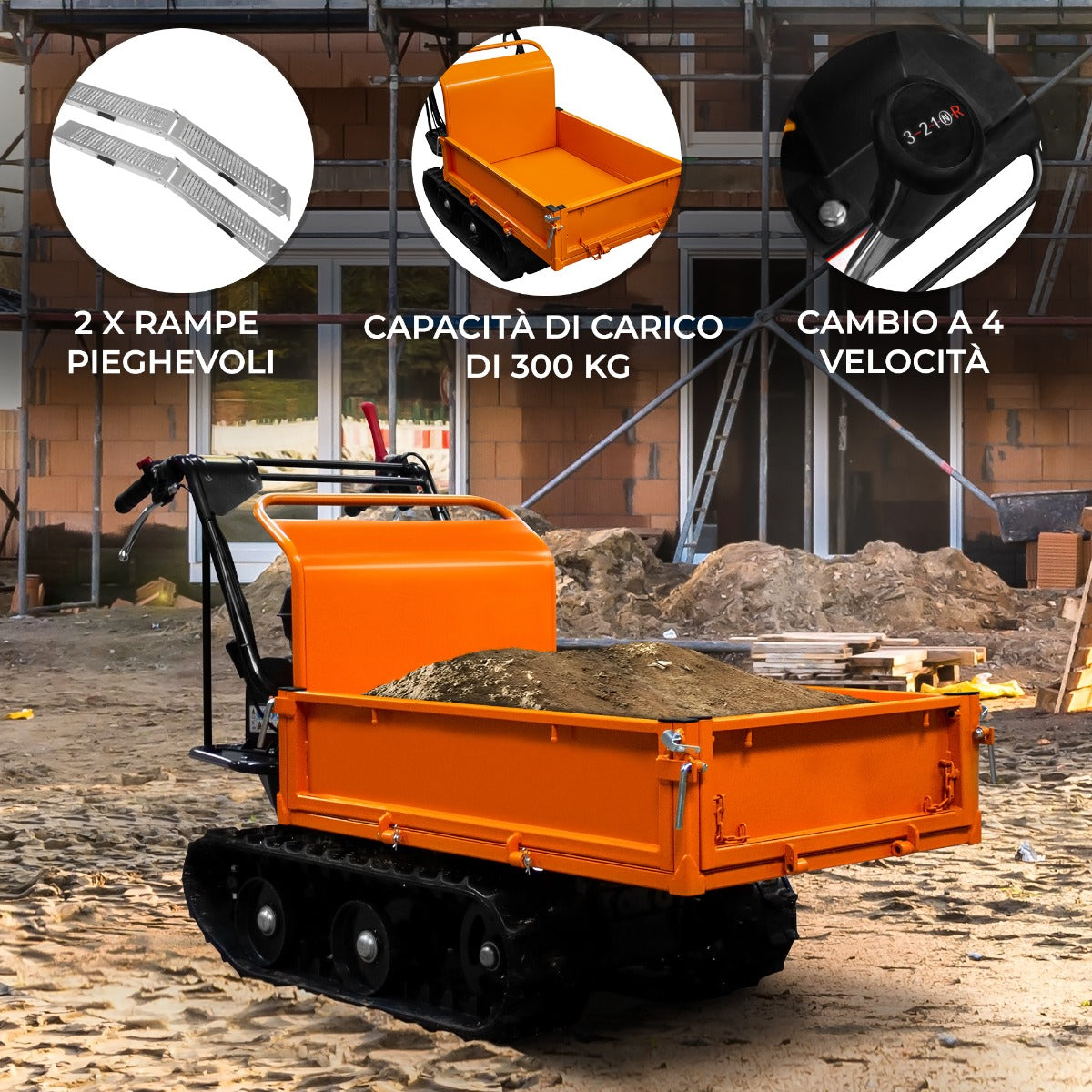 Mini Dumper Trasporto Cingolati a Benzina