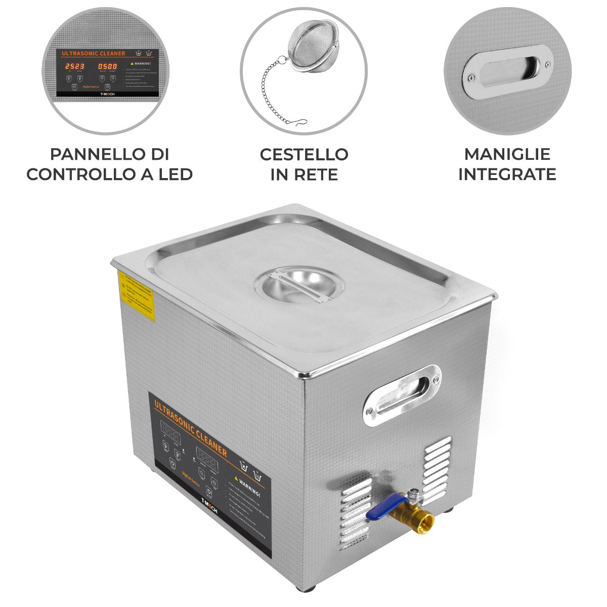 Pulitore ad ultrasuoni T-Mech - 10L