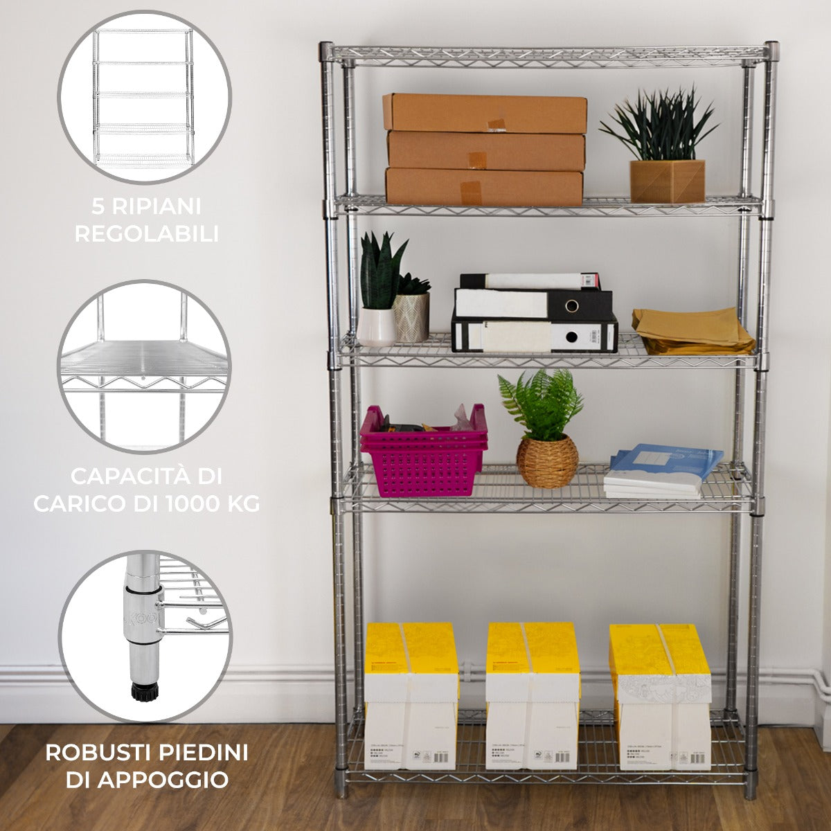 KuKoo Scaffalature in metallo - 45cm x 120cm x 180cm