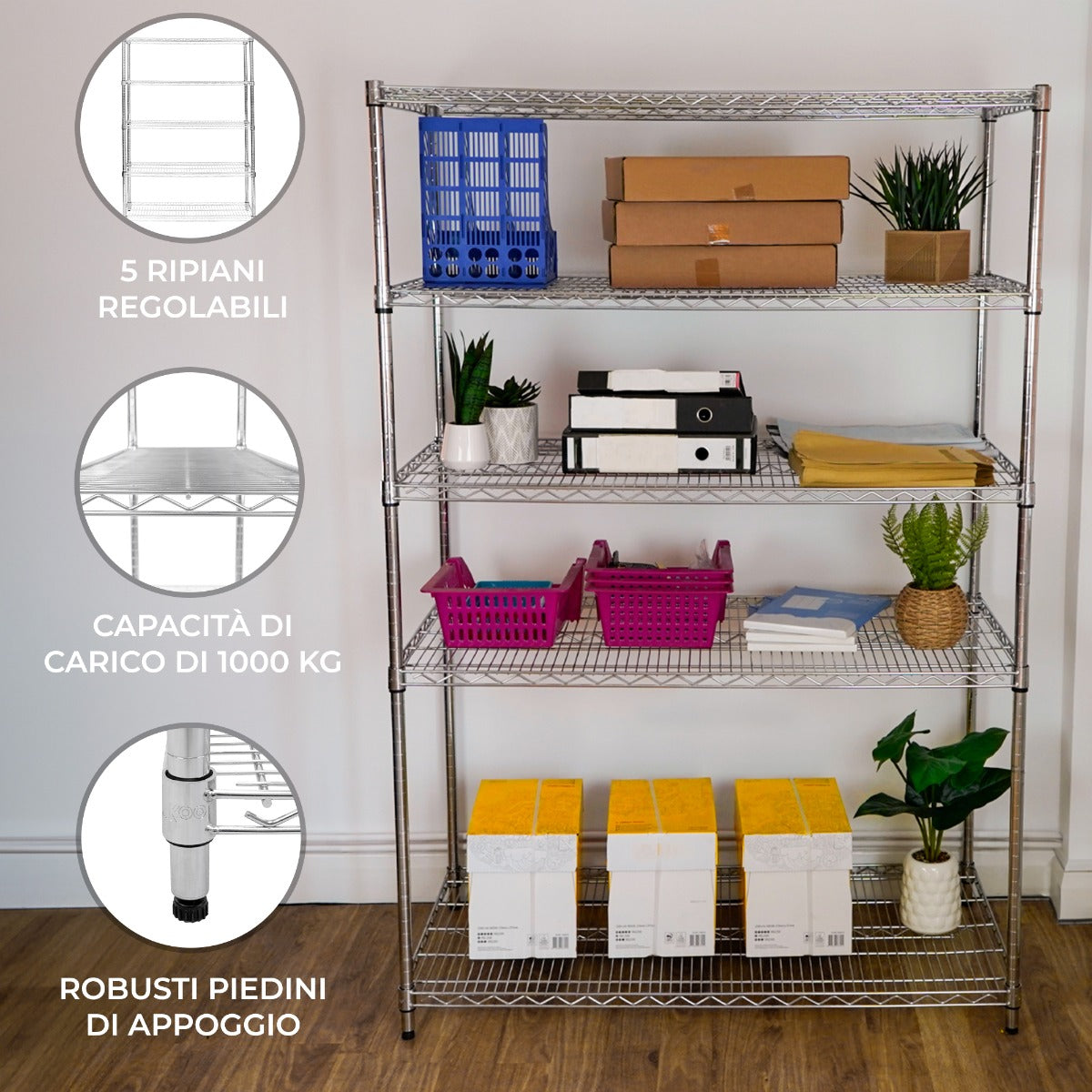 KuKoo Scaffalature in metallo - 60cm x 120cm x 180cm