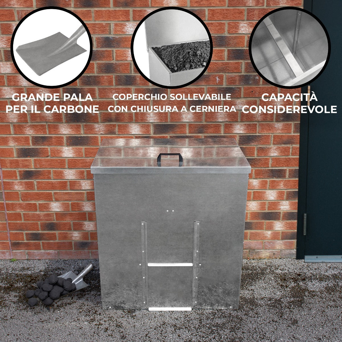 Bidone per il Carbone e Legna - 250 kg