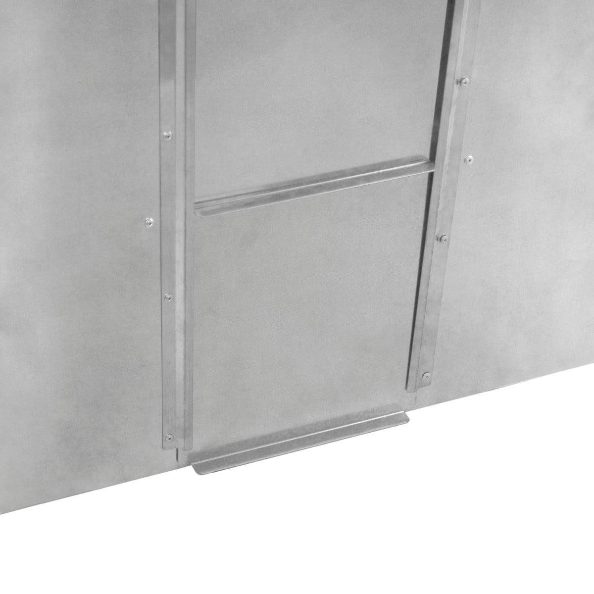 Bidone per carbone e legna in acciaio inox, finitura lucida, con maniglie laterali e base robusta per un facile trasporto e utilizzo
