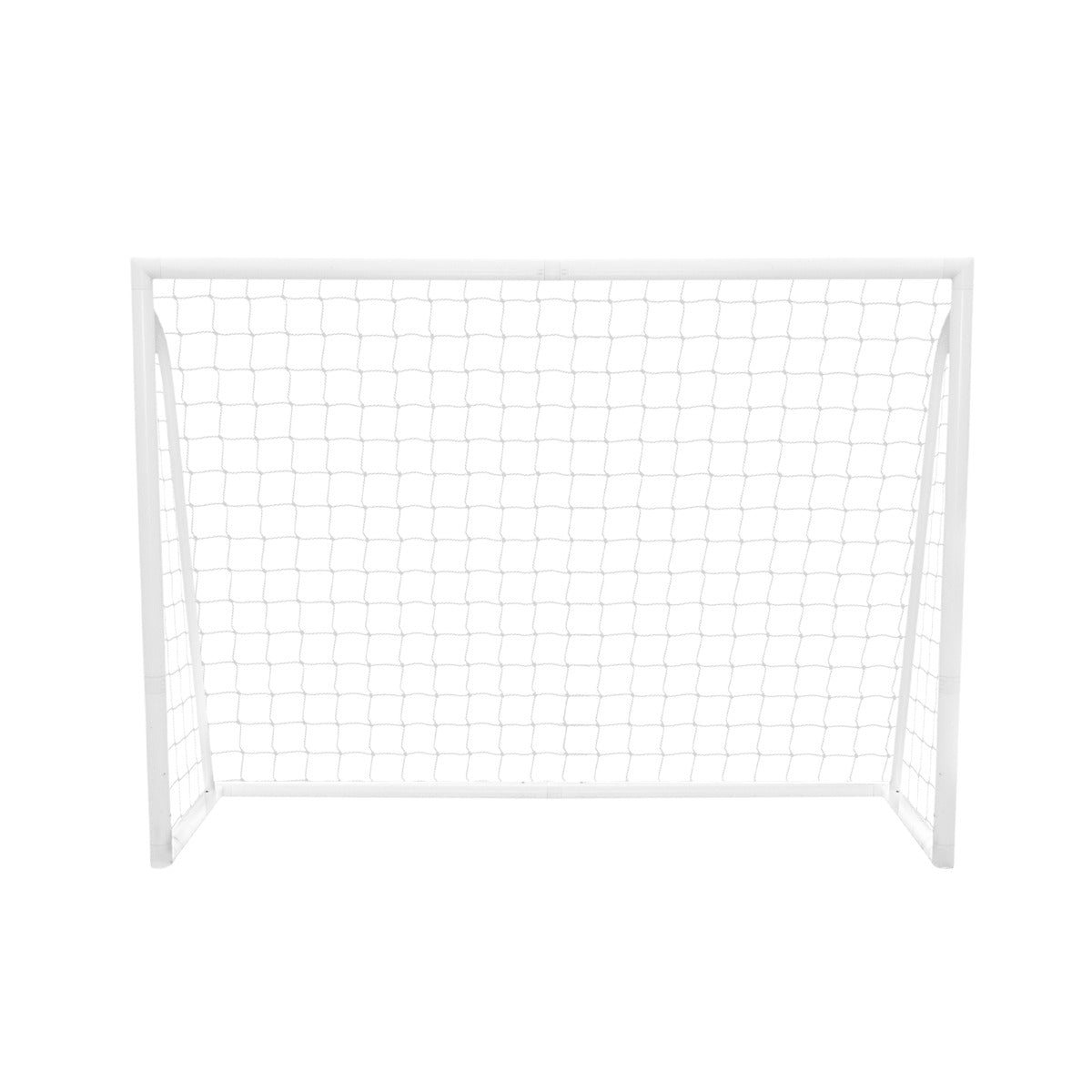 Porta da calcio bianca 240cm x 180cm con rete, design leggero e resistente, ideale per allenamenti e partite all'aperto