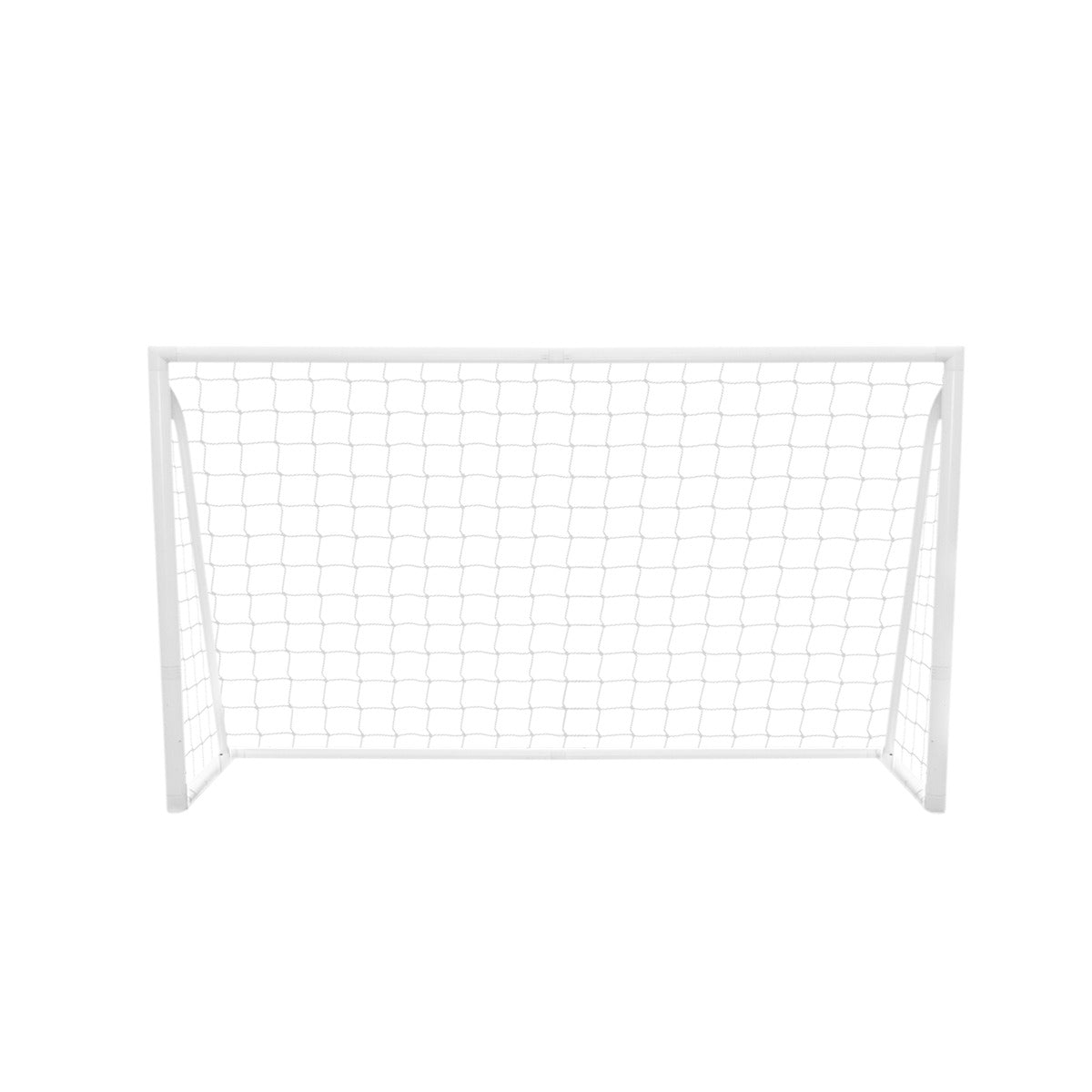 Porta da calcio bianca 180cm x 120cm con rete, ideale per allenamenti, completa di custodia per il trasporto e telo bersaglio