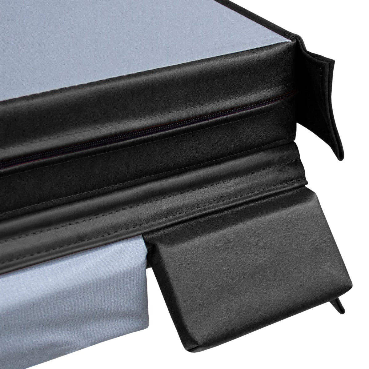 Copertura nera per vasca idromassaggio da 2m, con superficie liscia e resistente, zip laterale e angoli rinforzati per una protezione ottimale
