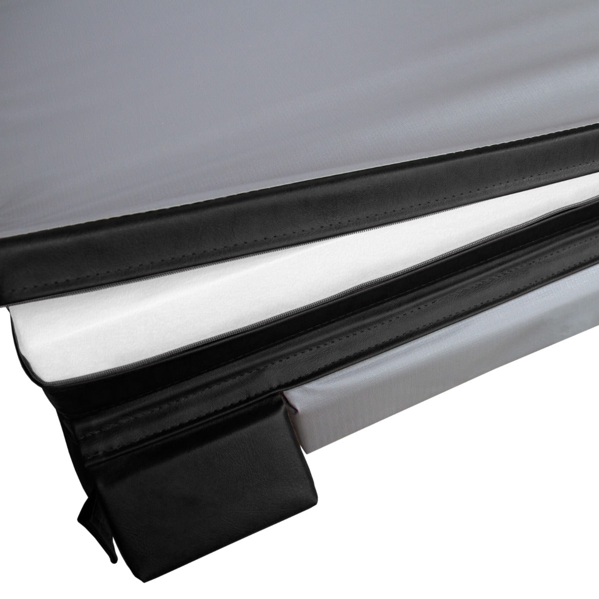 Copertura per vasca idromassaggio nera da 2.2m, realizzata in materiale resistente, con finitura liscia e bordi rinforzati