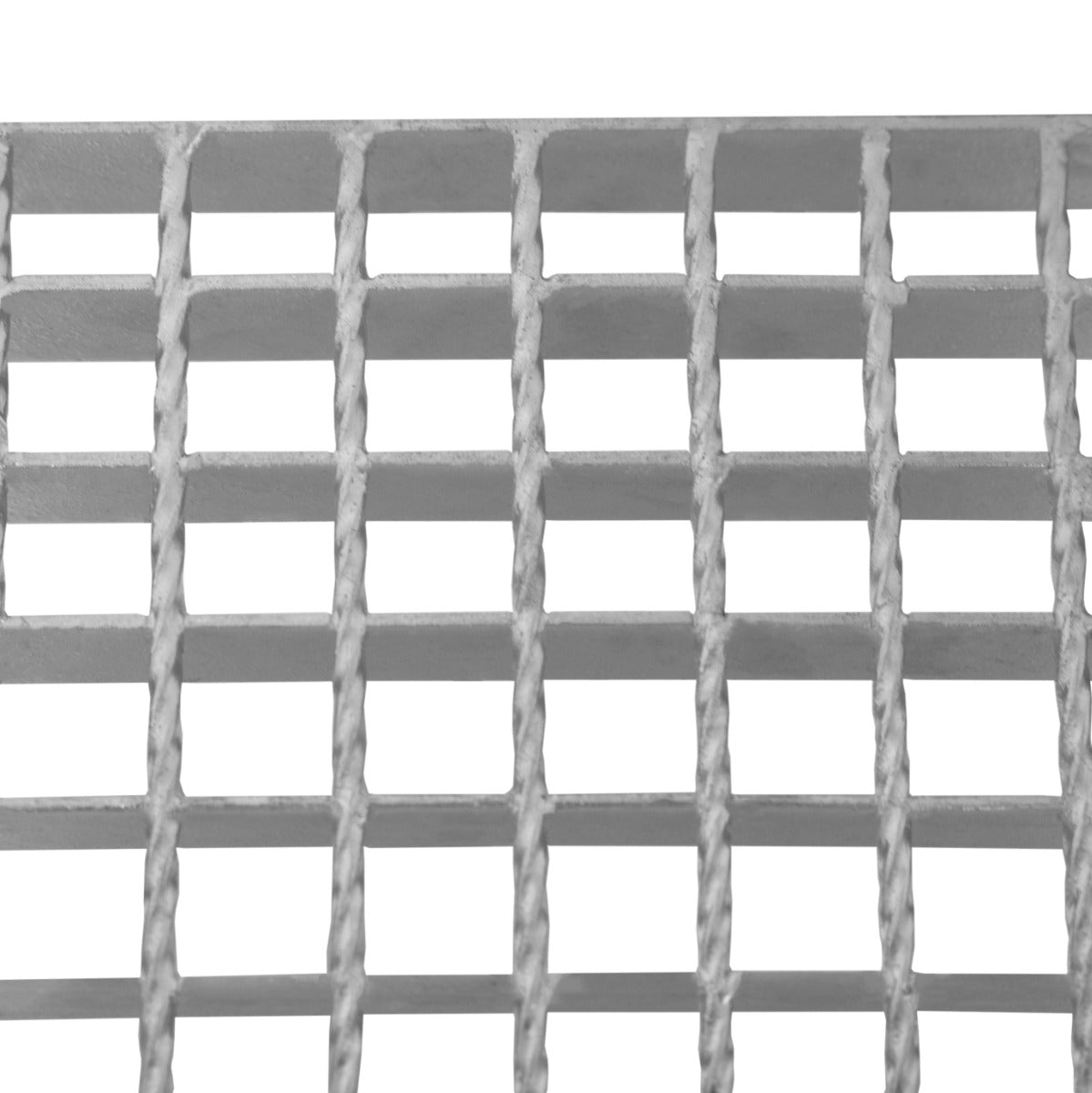 Scala zincata regolabile a 4 elementi con larghezza di 600 mm, struttura metallica grigia con rete a maglie quadrate e finitura resistente