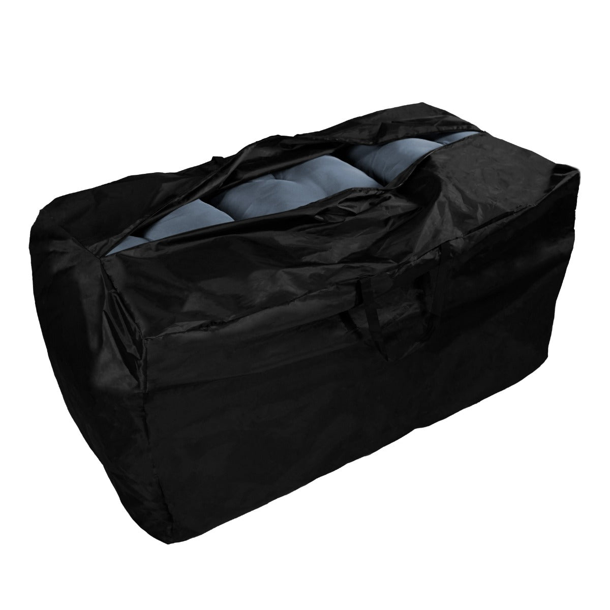 Set d'angolo in rattan marrone con box nero per riporre cuscini, tessuto resistente e design elegante per esterni