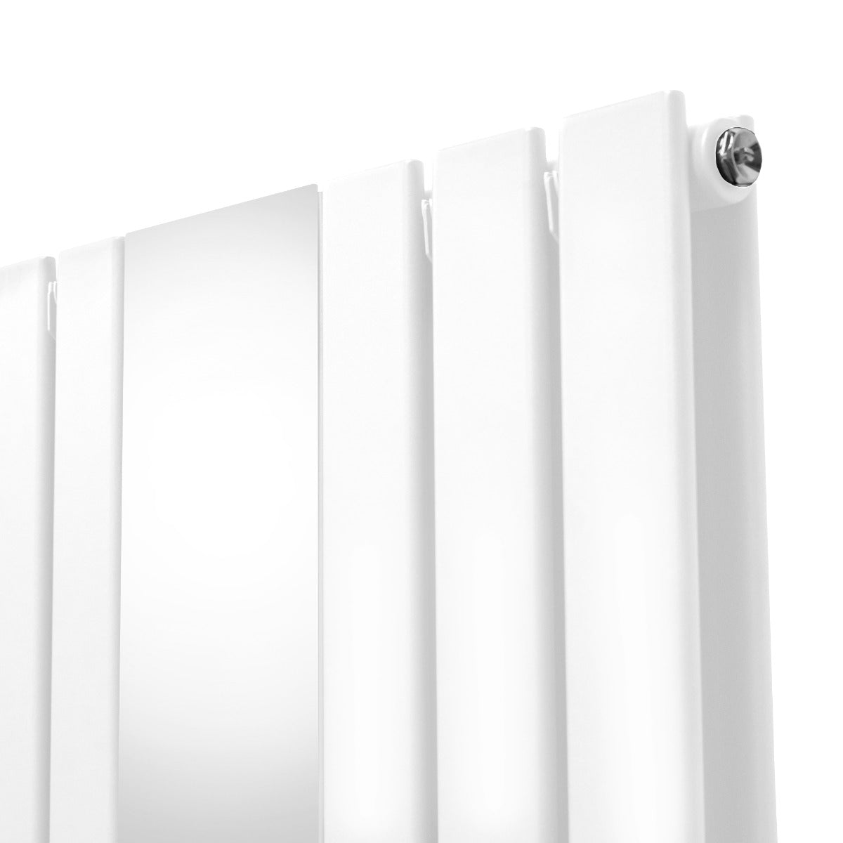 Radiatore a specchio piatto bianco, 1800mm x 565mm, con superficie liscia e riflettente, design elegante e moderno per interni
