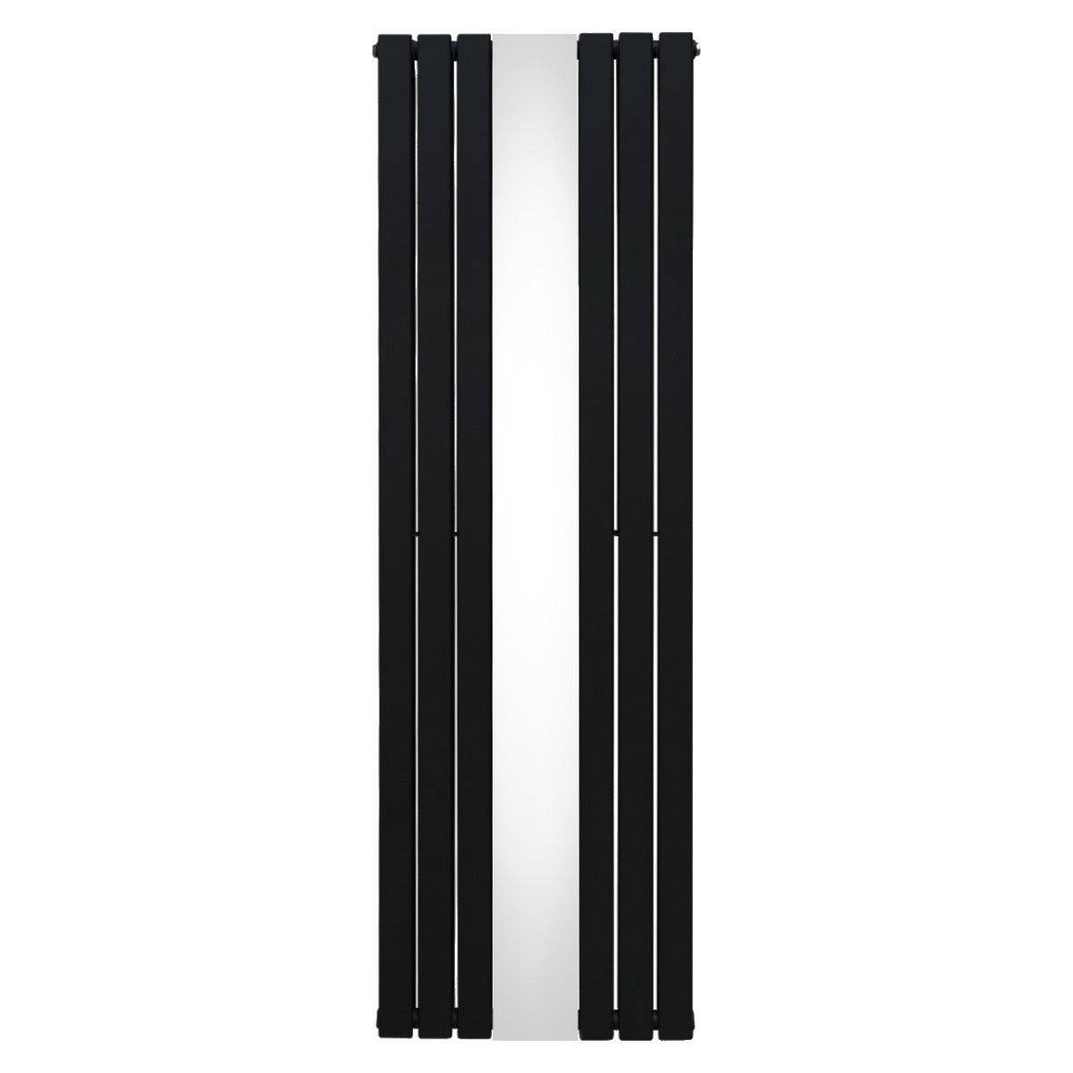 Radiatore a specchio piatto nero, 1800mm x 565mm, con finitura lucida e linee moderne, ideale per spazi eleganti e contemporanei