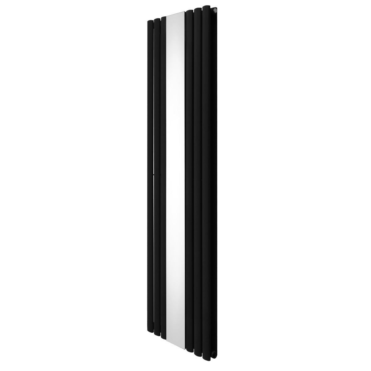 Radiatore a pannelli ovali specchiati, 1800 mm x 500 mm, finitura nera elegante, design moderno e linee pulite, ideale per ogni ambiente