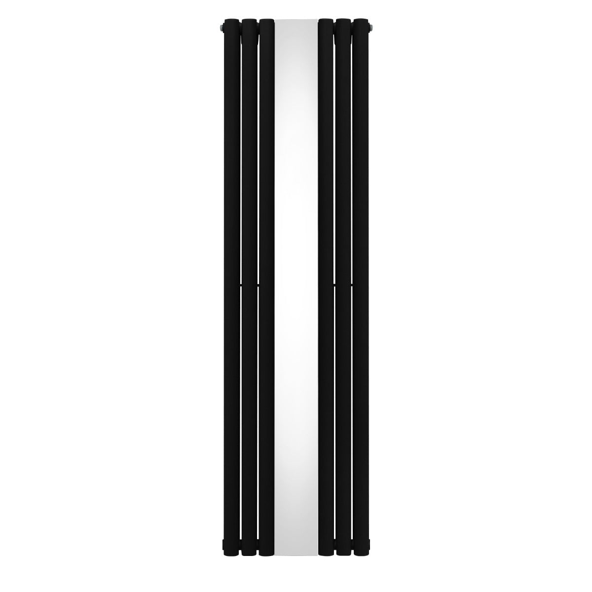 Radiatore a pannelli ovali in nero, 1800 mm x 500 mm, con finitura a specchio e design elegante e moderno, ideale per ogni ambiente