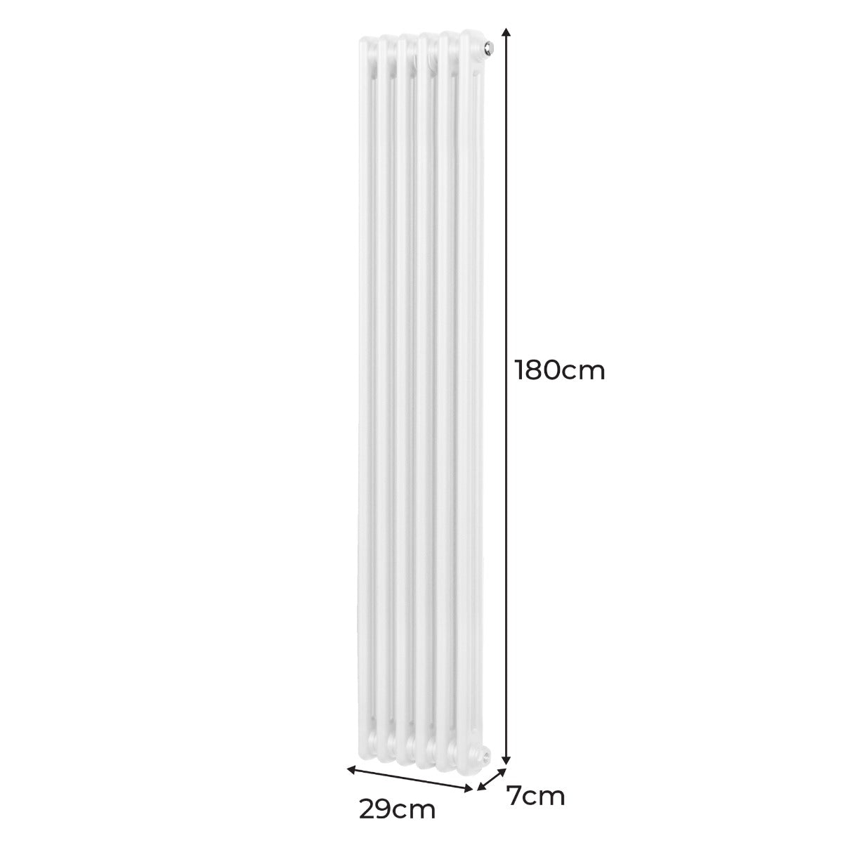 Termosifone a 2 colonne bianco, 1800 x 292 mm, con finitura liscia e design elegante, ideale per riscaldare ambienti moderni