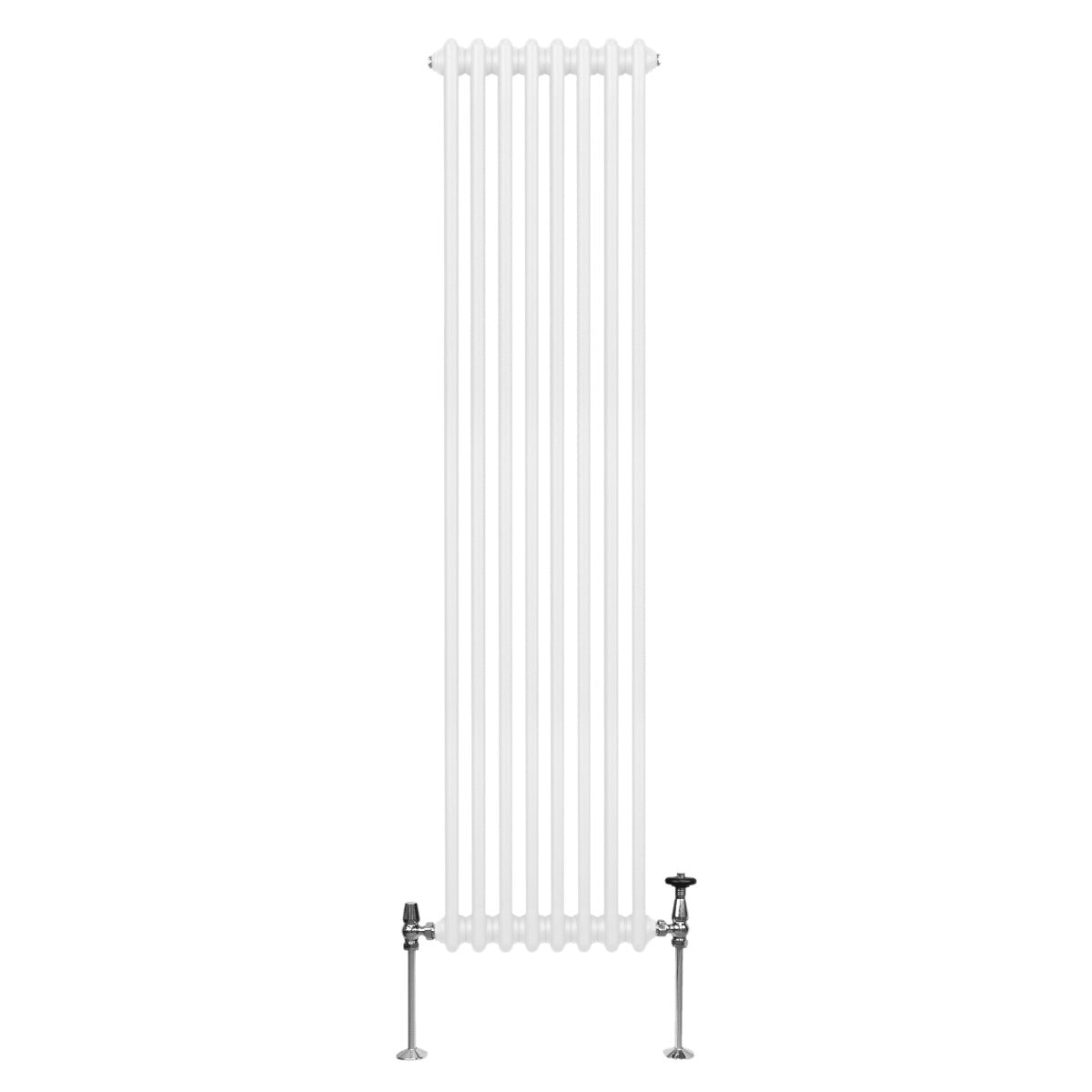Termosifone a 2 colonne bianco, 1800 x 382mm, con finitura liscia e tubi verticali, adatto per riscaldamento domestico