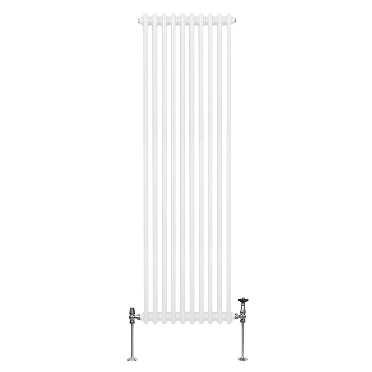Termosifone a 2 colonne bianco, 1800 x 472mm, con finitura liscia e tubi verticali, adatto per riscaldare ambienti moderni