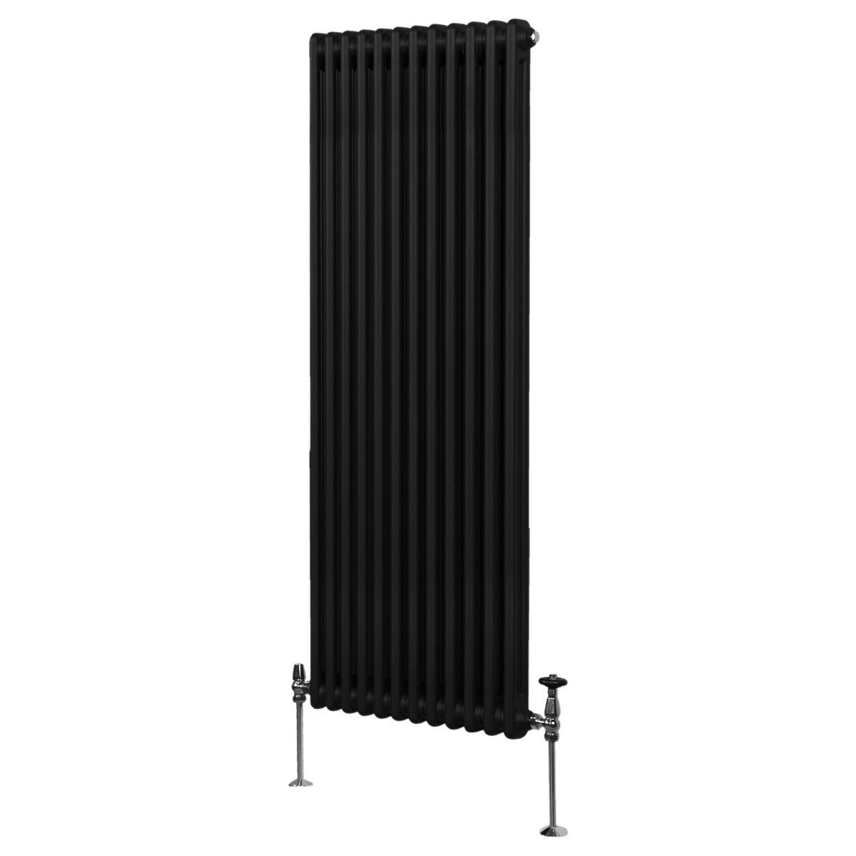 Termosifone a 2 colonne, 1800 x 562mm, colore nero opaco, con finitura liscia e tubi verticali, adatto per riscaldamento domestico