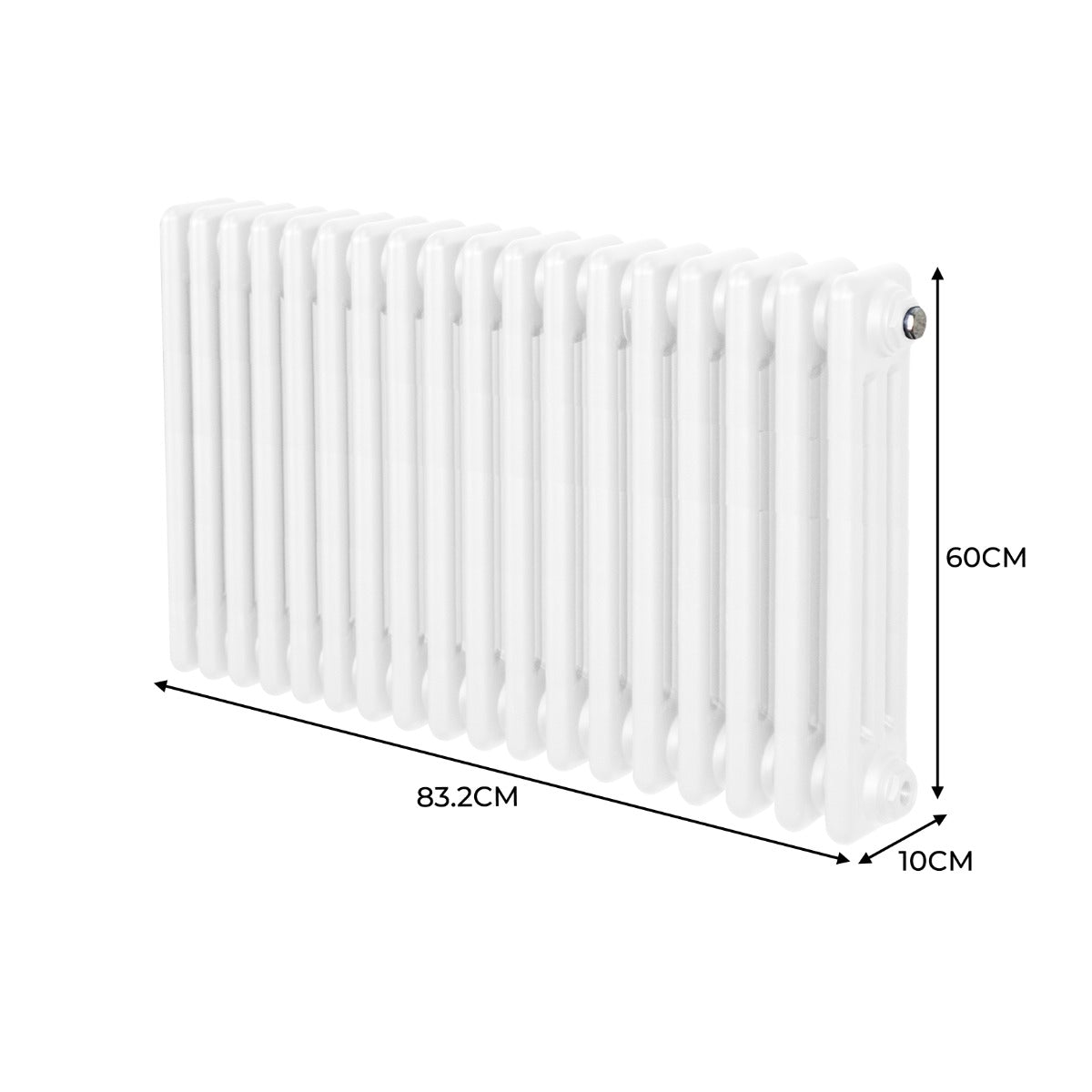 Radiatore Termosifone a 3 colonne - 600 x 832mm - Bianco