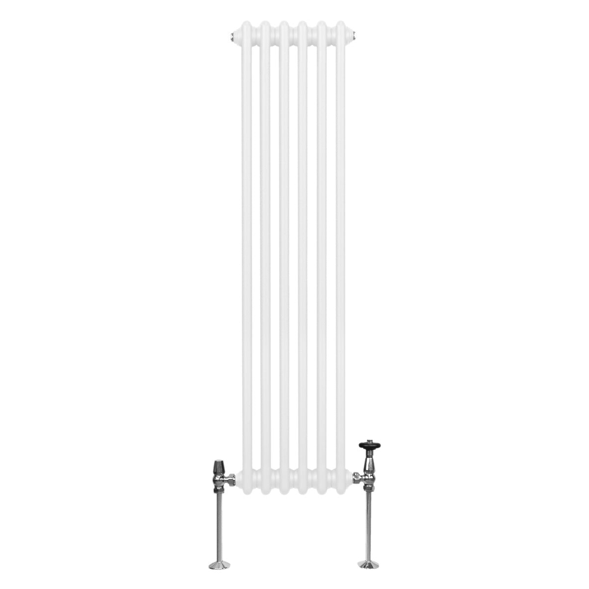 Termosifone a 3 colonne bianco, 1500 x 292mm, con finitura liscia e tubi rotondi, ideale per riscaldare ambienti moderni