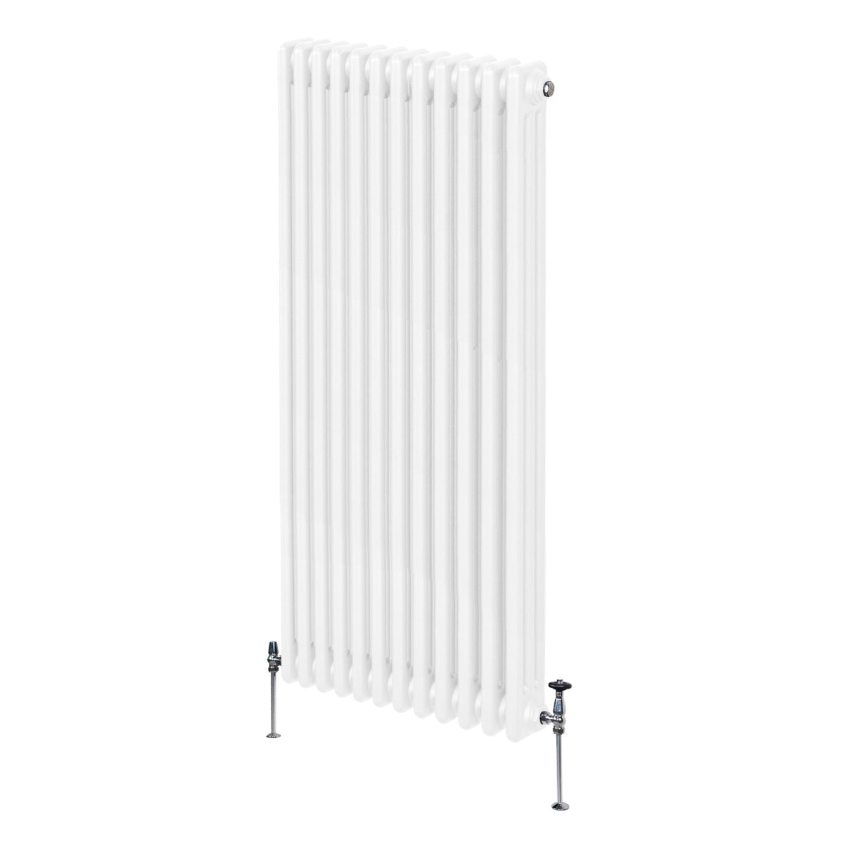 Termosifone a 3 colonne, 1500 x 562mm, colore bianco, con finitura liscia e supporti metallici, ideale per riscaldamento domestico