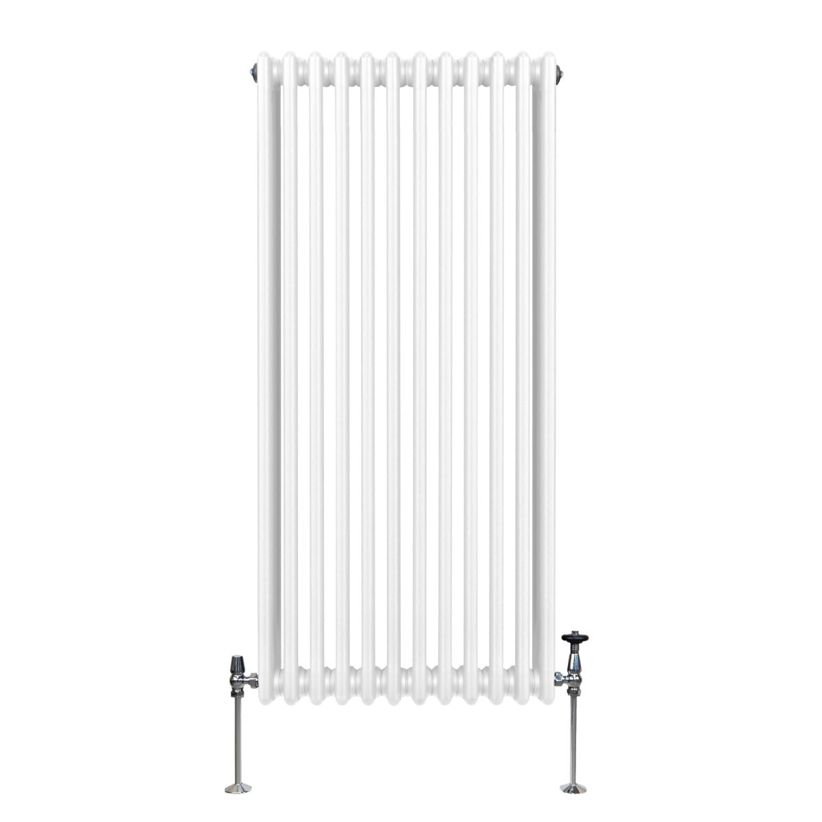Termosifone a 3 colonne, 1500 x 562mm, colore bianco, con finitura liscia e supporti metallici, ideale per riscaldamento domestico