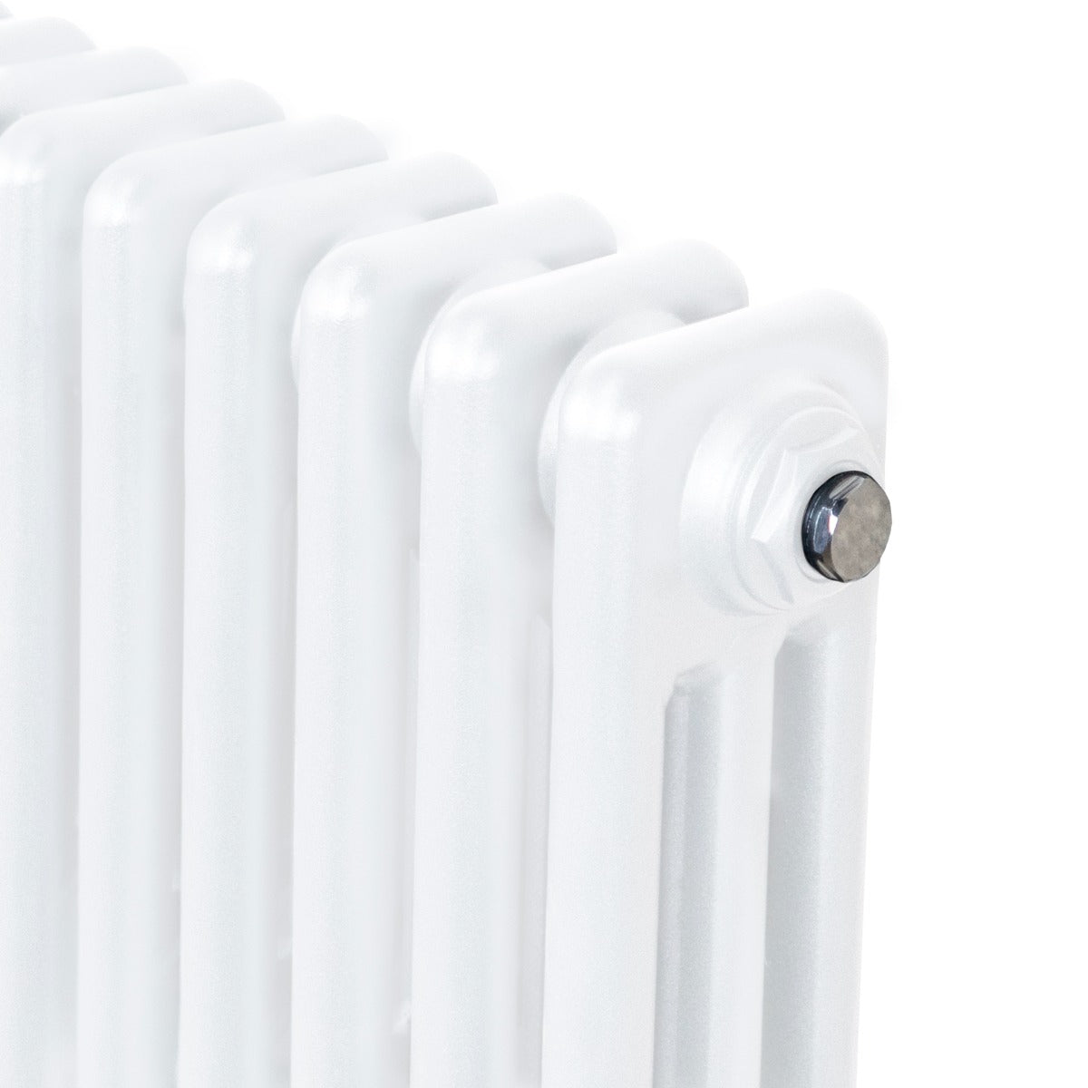 Termosifone a 3 colonne, bianco lucido, con finitura liscia e design elegante, misura 1800 x 202mm, ideale per riscaldamento interno
